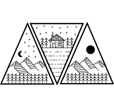 Wohnwagen Aufkleber geometrische Natur - TenStickers