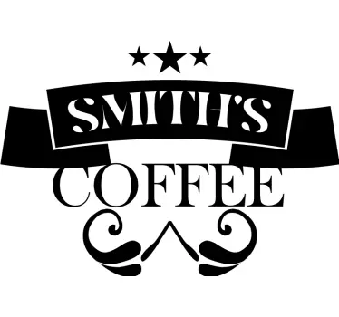 Aufkleber für Küchengerät familienname Kaffee - TenStickers
