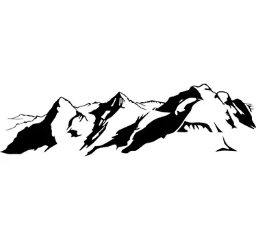 Minimalistische Berglandschaft Wandtattoo Berge - TenStickers