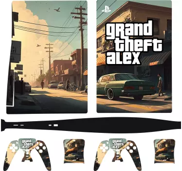 Personalisierbares GTA Design PS5 Skin - TenStickers