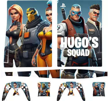 Fortnite Squad mit Namen PS5 Skin - TenStickers