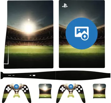Fußballstadion mit personalisierbarem Wappen PS5 Skin - TenStickers