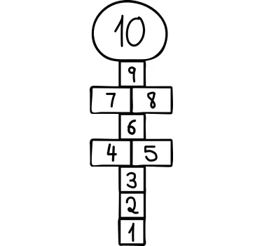Bodenaufkleber Hopsekästchen Spiel - TenStickers