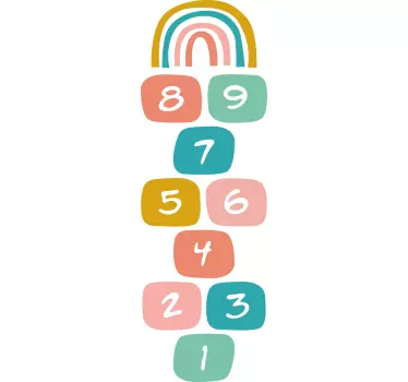 Bodenaufkleber Regenbogen Hopsekästchen Spiel - TenStickers