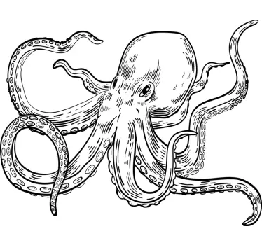 Wandtattoo Küche Octopus Illustration - TenStickers