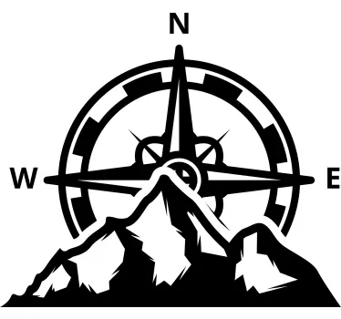 Kompass und Berge Wohnmobil Aufkleber Wandtattoo Berge - TenStickers