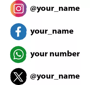Schaufenster Aufkleber personalisierte soziale Medien Logos - TenStickers