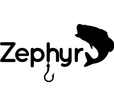 Personalisierter Aufkleber haken und Fische - TenStickers