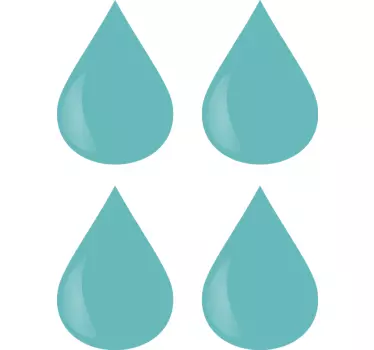 Wandtattoo Küche türkisfarbene Tropfen - TenStickers