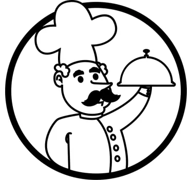 Wandtattoo Küchenchef Zeichnung - TenStickers