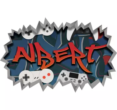 Wandtattoo Jugendzimmer Graffiti Gamer - TenStickers