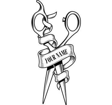 Schaufensteraufkleber ein personalisiertes Friseur-Logo - TenStickers
