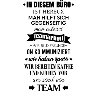 Wandtattoo Motivation Unternehmens regeln - TenStickers