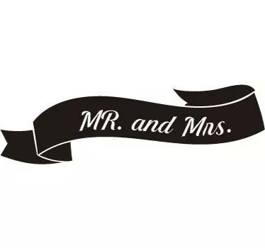 Hochzeitsaufkleber Mr. and Mrs. auf rotem Band - TenStickers