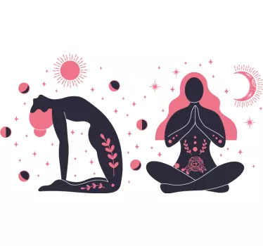 Wandtattoo Fitness boho-yoga-figuren - TenStickers