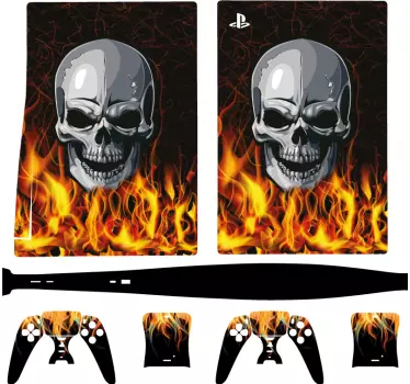 Totenkopf in Flammen PS5 Skin - TenStickers