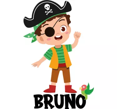 Kinderzimmer Wandtattoo mit Kinderpirat und personalisierten Name - TenStickers