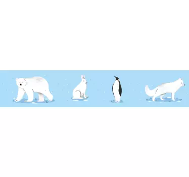 Bordüre selbstklebend mit Nordpol Tieren - TenStickers