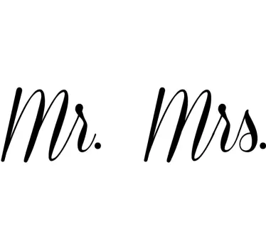 Hochzeitsaufkleber Mr. Mrs. Schriftzug - TenStickers
