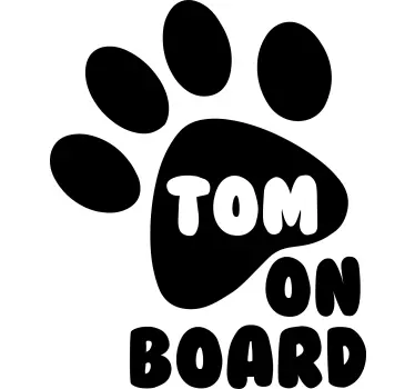 Personalisierter Autoaufkleber Hundepfote mit Name - TenStickers