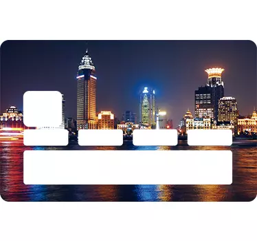 Skyline bei Nacht Kreditkarten Aufkleber - TenStickers