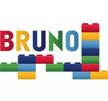 Wandtattoo Kinderzimmer Name bunte Bausteine - TenStickers
