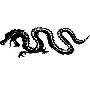 Chinesischer Drache Autoaufkleber schwarz - TenStickers
