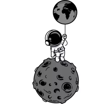 Astronaut auf Mond Laptop Aufkleber - TenStickers