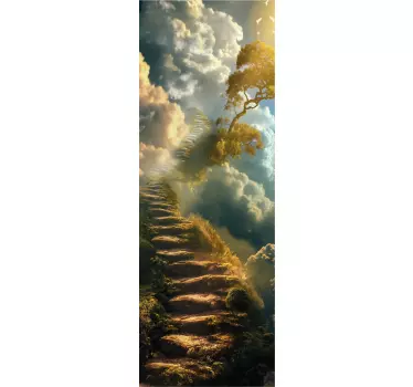 Treppe zum Himmel Aufkleber für Tür - TenStickers