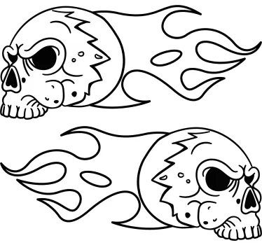 Flammender Totenkopg Aufkleber für Motorrad - TenStickers