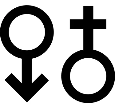 Wandtattoo Badezimmer Symbol männlich weiblich - TenStickers