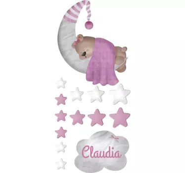 Wandtattoo Kinderzimmer schlafender Bär - TenStickers