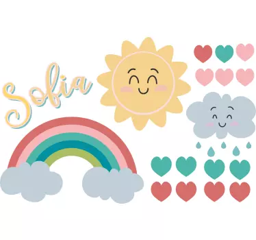 Wandtattoo Zeichnung fröhlicher sonnenaufgang - TenStickers