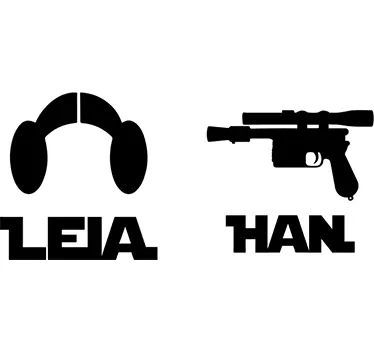 Wandtattoo Leia & Han - TenStickers