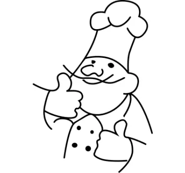 Lustiger Küchenchef Wandtattoo Küche - TenStickers