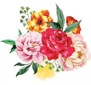 Wandtattoo Blumenstrauß Aquarellfarben - TenStickers