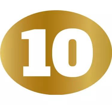 Autoaufkleber goldene Zahl - TenStickers