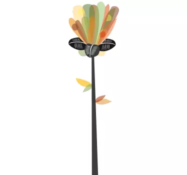 Wandtattoo abstrakte vertikale Blume - TenStickers