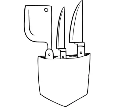 Wandtattoo Tasche mit Messern - TenStickers
