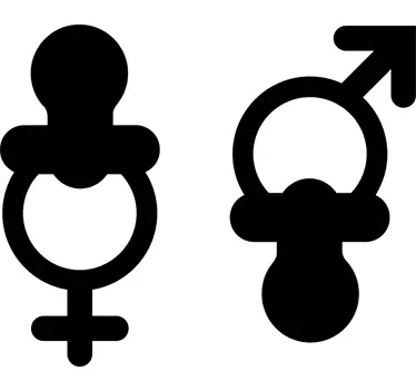 Wandtattoo Schnuller Junge und Mädchen - TenStickers