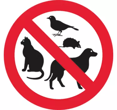 Schaufensteraufkleber Tiere verboten - TenStickers