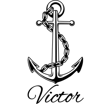 Wandtattoo Maritim Anker mit Namen - TenStickers
