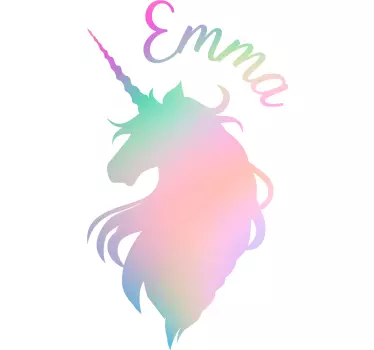 Anpassbares Einhorn Silhouette Fantasie Wandtattoo Kinderzimmer - TenStickers