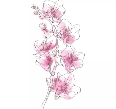 Wandtattoo Schlafzimmer, Aquarell Orchidee Blume - TenStickers