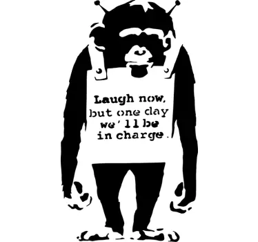 Wandtattoo Affe Banksy - TenStickers
