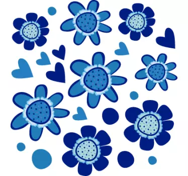 Autoaufkleber blaue Blume - TenStickers