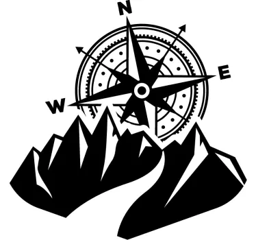 Kompass Berge Autoaufkleber - TenStickers