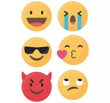 Klebefolie Schaufenster Emoji Set iPhone - TenStickers