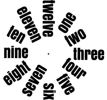 Aufkleber Uhr Englisch - TenStickers
