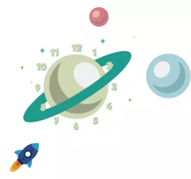 Aufkleber Uhr Planeten - TenStickers